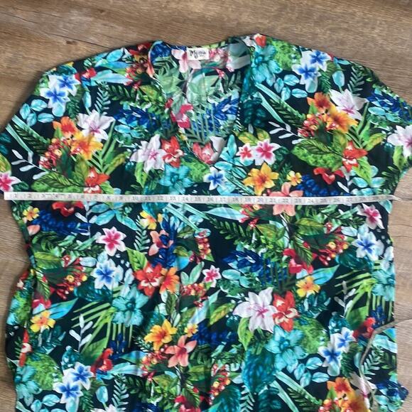 Show Me Your Mumu Mae Mu Floral Tropical Print Semi Sheer Cover Up Sz S - Picture 7 of 7